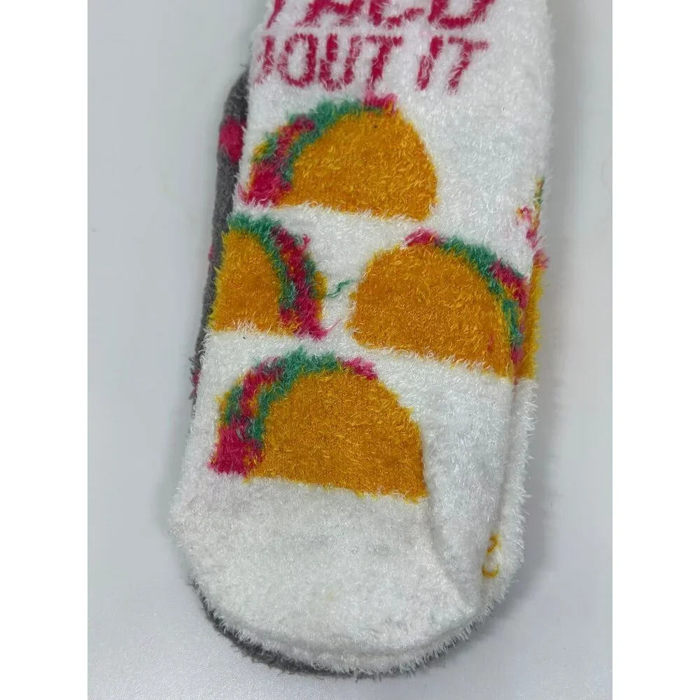NEW Taco Bout It Micro Velour Socks 2-Pair Women's Boot Crew Cozy Fuzzy‎ 4-10